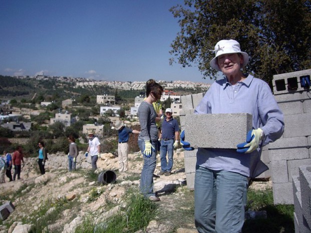 International volunteers helping local Palestinians to rebuild a demolished home in Al Walaja near Bethlehem © Amos Trust